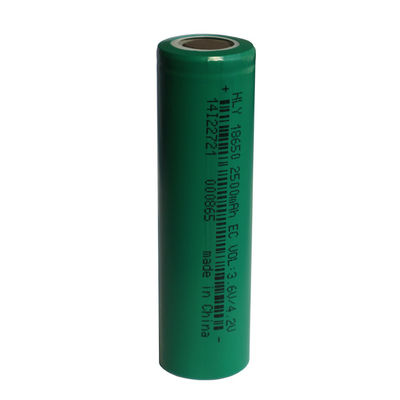 خلايا البطارية الأسطوانية HLY 18650 OEM 3.6V 2500mah للمركبات الكهربائية