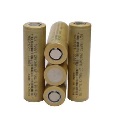 2000mah 18650 خلية بطارية ليثيوم أيون قابلة لإعادة الشحن 500 مرة معدل مرتفع