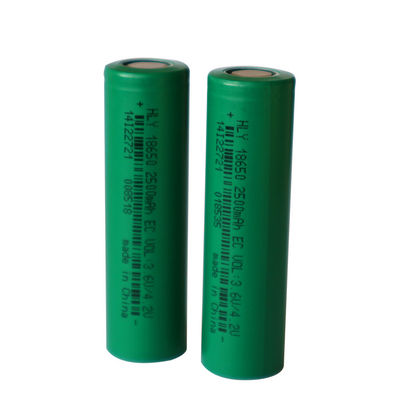 3.6V 2500mah Li Ion 18650 حزمة بطارية خلايا أسطوانية 500 مرة دورة حياة طويلة